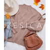 image:imageZESICA Womens Fall Fashion Turtleneck Long Sleeve Knit Oversized SweatersAlmond