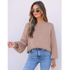 image:imageZESICA Womens Fall Fashion Turtleneck Long Sleeve Knit Oversized SweatersAlmond