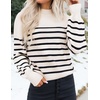 image:imageZESICA Womens Fall Fashion Turtleneck Long Sleeve Knit Oversized SweatersApricotstripe