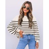 image:imageZESICA Womens Fall Fashion Turtleneck Long Sleeve Knit Oversized SweatersApricotstripe