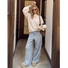 image:imageZESICA Womens Fall Fashion Turtleneck Long Sleeve Knit Oversized SweatersBeige