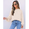 image:imageZESICA Womens Fall Fashion Turtleneck Long Sleeve Knit Oversized SweatersBeige