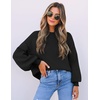 image:imageZESICA Womens Fall Fashion Turtleneck Long Sleeve Knit Oversized SweatersBlack