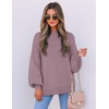 image:imageZESICA Womens Fall Fashion Turtleneck Long Sleeve Knit Oversized SweatersDarkviolet