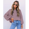 image:imageZESICA Womens Fall Fashion Turtleneck Long Sleeve Knit Oversized SweatersDarkviolet