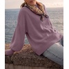 image:imageZESICA Womens Fall Fashion Turtleneck Long Sleeve Knit Oversized SweatersDarkviolet