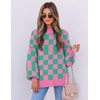 image:imageZESICA Womens Fall Fashion Turtleneck Long Sleeve Knit Oversized SweatersGreenplaid