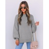 image:imageZESICA Womens Fall Fashion Turtleneck Long Sleeve Knit Oversized SweatersGrey