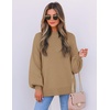 image:imageZESICA Womens Fall Fashion Turtleneck Long Sleeve Knit Oversized SweatersLightkhaki