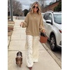 image:imageZESICA Womens Fall Fashion Turtleneck Long Sleeve Knit Oversized SweatersLightkhaki