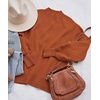 image:imageZESICA Womens Fall Fashion Turtleneck Long Sleeve Knit Oversized SweatersMaple