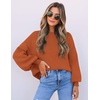 image:imageZESICA Womens Fall Fashion Turtleneck Long Sleeve Knit Oversized SweatersMaple