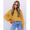 image:imageZESICA Womens Fall Fashion Turtleneck Long Sleeve Knit Oversized SweatersMustard