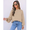image:imageZESICA Womens Fall Fashion Turtleneck Long Sleeve Knit Oversized SweatersOatmeal