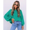 image:imageZESICA Womens Fall Fashion Turtleneck Long Sleeve Knit Oversized SweatersPeacock