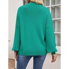 image:imageZESICA Womens Fall Fashion Turtleneck Long Sleeve Knit Oversized SweatersPeacock