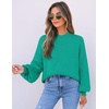 image:imageZESICA Womens Fall Fashion Turtleneck Long Sleeve Knit Oversized SweatersPeacock