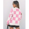 image:imageZESICA Womens Fall Fashion Turtleneck Long Sleeve Knit Oversized SweatersPinkplaid