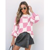 image:imageZESICA Womens Fall Fashion Turtleneck Long Sleeve Knit Oversized SweatersPinkplaid