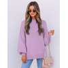 image:imageZESICA Womens Fall Fashion Turtleneck Long Sleeve Knit Oversized SweatersPurple