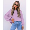 image:imageZESICA Womens Fall Fashion Turtleneck Long Sleeve Knit Oversized SweatersPurple