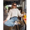 image:imageZESICA Womens Fall Fashion Turtleneck Long Sleeve Knit Oversized SweatersWhite