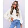 image:imageZESICA Womens Fall Fashion Turtleneck Long Sleeve Knit Oversized SweatersWhite