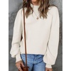 image:imageZESICA Womens Fall Fashion Turtleneck Long Sleeve Knit Oversized SweatersWhite