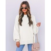image:imageZESICA Womens Fall Fashion Turtleneck Long Sleeve Knit Oversized SweatersWhite