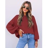 image:imageZESICA Womens Fall Fashion Turtleneck Long Sleeve Knit Oversized SweatersWine