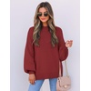 image:imageZESICA Womens Fall Fashion Turtleneck Long Sleeve Knit Oversized SweatersWine