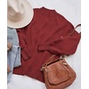 image:imageZESICA Womens Fall Fashion Turtleneck Long Sleeve Knit Oversized SweatersWine