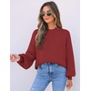 image:imageZESICA Womens Fall Fashion Turtleneck Long Sleeve Knit Oversized SweatersWine
