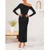image:imageZESICA Womens Fall Floral Off Shoulder Wedding Guest DressesBlack