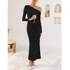 image:imageZESICA Womens Fall Floral Off Shoulder Wedding Guest DressesBlack