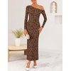 image:imageZESICA Womens Fall Floral Off Shoulder Wedding Guest DressesBrown