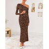 image:imageZESICA Womens Fall Floral Off Shoulder Wedding Guest DressesBrown
