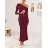 image:imageZESICA Womens Fall Floral Off Shoulder Wedding Guest DressesBurgundy