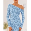 image:imageZESICA Womens Fall Floral Off Shoulder Wedding Guest DressesDustyblue