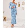 image:imageZESICA Womens Fall Floral Off Shoulder Wedding Guest DressesDustyblue