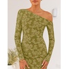 image:imageZESICA Womens Fall Floral Off Shoulder Wedding Guest DressesGreen