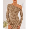 image:imageZESICA Womens Fall Floral Off Shoulder Wedding Guest DressesKhaki