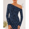 image:imageZESICA Womens Fall Floral Off Shoulder Wedding Guest DressesNavy