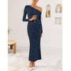 image:imageZESICA Womens Fall Floral Off Shoulder Wedding Guest DressesNavy
