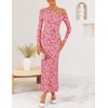 image:imageZESICA Womens Fall Floral Off Shoulder Wedding Guest DressesPink