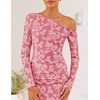 image:imageZESICA Womens Fall Floral Off Shoulder Wedding Guest DressesPink