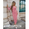 image:imageZESICA Womens Fall Floral Off Shoulder Wedding Guest DressesPink