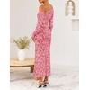 image:imageZESICA Womens Fall Floral Off Shoulder Wedding Guest DressesPink