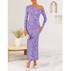 image:imageZESICA Womens Fall Floral Off Shoulder Wedding Guest DressesPurple