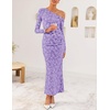 image:imageZESICA Womens Fall Floral Off Shoulder Wedding Guest DressesPurple